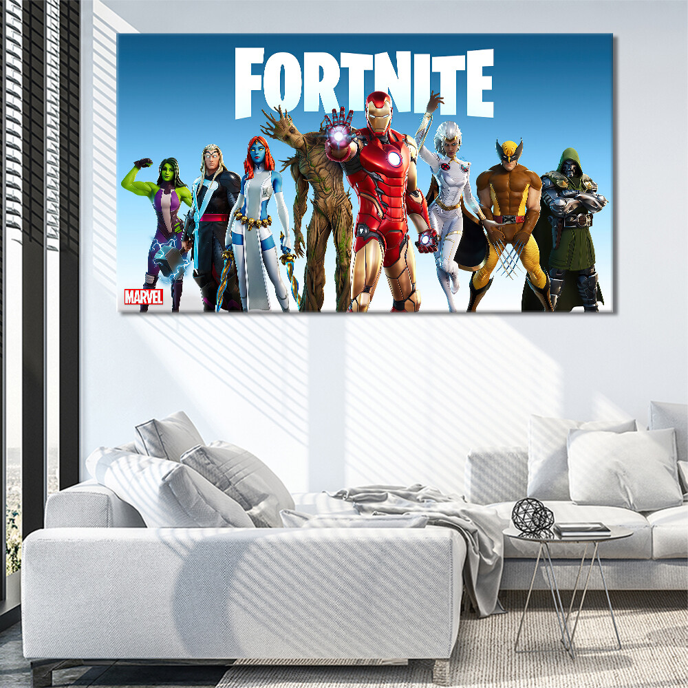 Fortnite Framed Canvas Print Video Game Wall Art eBay