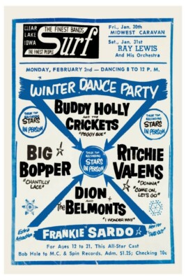 WINTER DANCE PARTY - BUDDY HOLLY  - 11''X17 OR 12''X18'' BUY ANY 2 GET ANY 1 FREE!