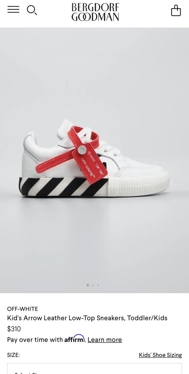 OFF-WHITE Kid's Arrow Leather Low-Top Sneakers size 31 | eBay