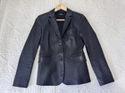 Theory Black Leather Blazer Size S