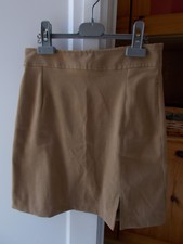 jupe femme T36 marron matière peau de peche toucher daim