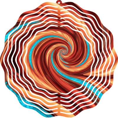 Kinetic Wind Spinner 3D Metal Spiral Hanging Garden Art Decor Colorful Ornament