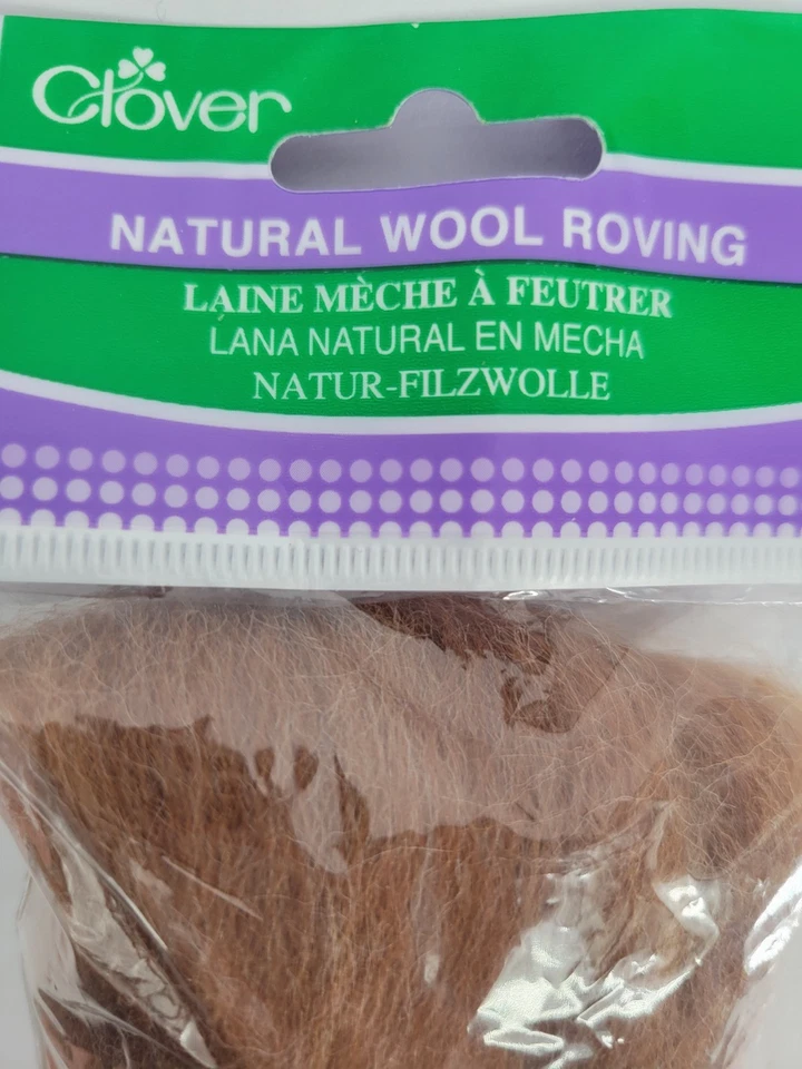 Natural Wool Roving Clover Mfg. Carmel Color 7 oz. Felting Crafting Spinning - Image 2 of 4
