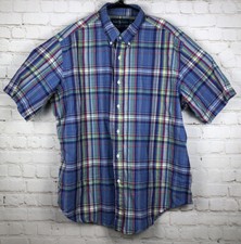 Polo Ralph Lauren Short Sleeve Shirt Plaid Button Down Shirt Mens Size XL