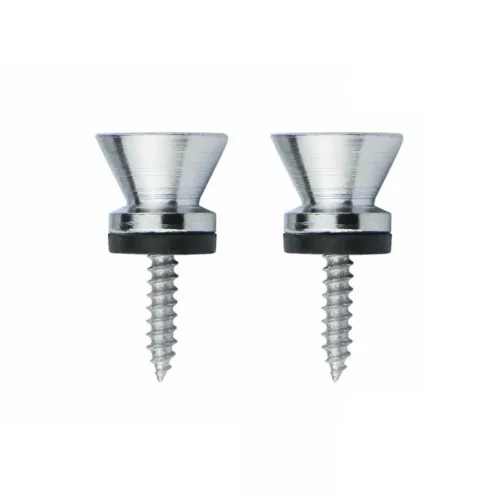Set of 2 Chrome Guitar Strap Locks End Pins Button Pegs for Guitar Bass Ukulele