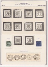 THURN & TAXIS - FOURNIER-F&auml;lschungen - 10 SCHWARZDRUCKE & 5 STEMPEL auf Blatt.
