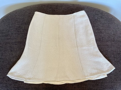 GORGEOUS Kenzie Women's Sz 6 Light Beige A-Line Tweed Style Skirt w/Side Zipper