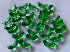 New  20pcs Beautiful Czech glass leaves dark green