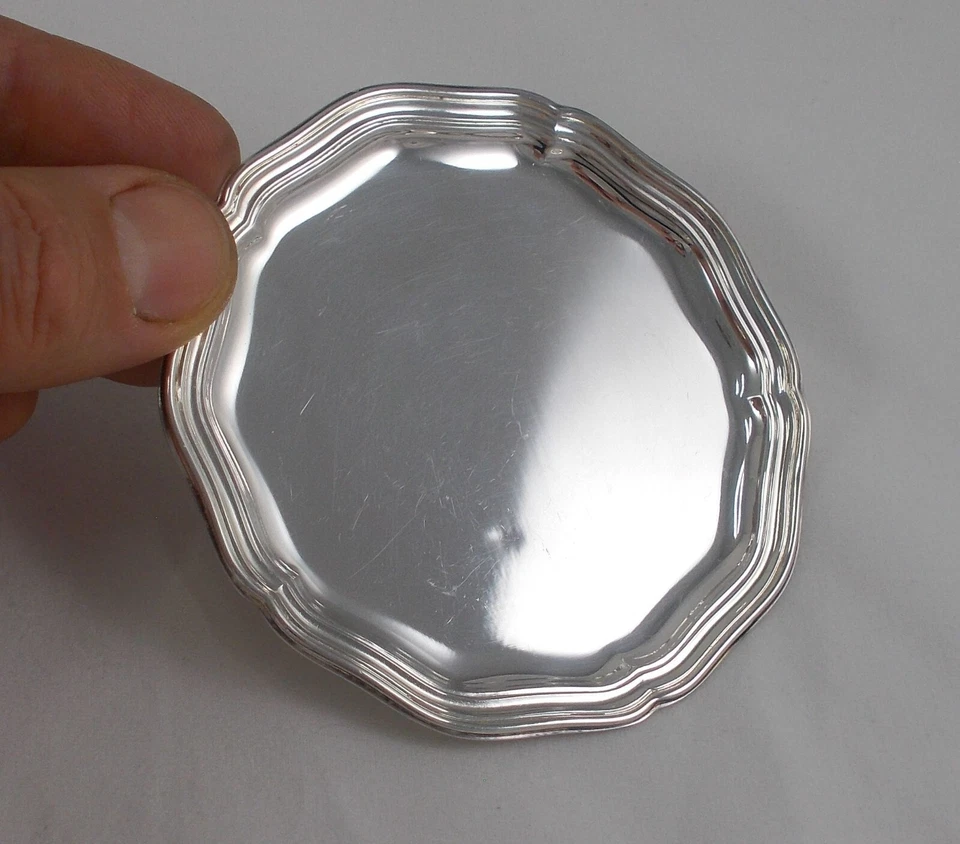 Raro Set 6 Sottopiatto/Gläserteller Stile Barocco Di 835er Argento Lutz & Weiss - Immagine 4 di 4