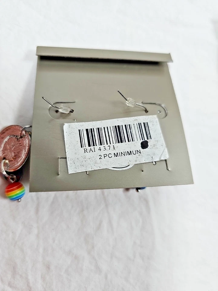 Серьги-капли из бисера радужных цветов Treska новые из старых запасов - Изображение 3 из 4