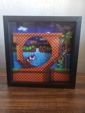 Pixel Frames Sonic The Hedgehog Loop Scene 9x9 Shadow Box Art