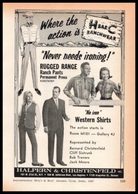 1967 Halpern & Christenfeld Denver H Bar C Ranchwear Ranch Pants Shirts Print Ad