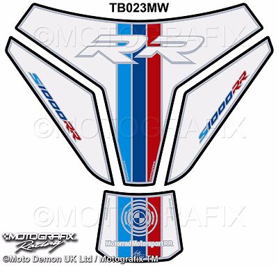 BMW S1000RR 2015 16 17 White Motorcycle Tank Pad Tankpad Motografix Protector