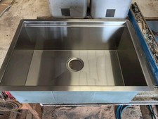 Glacier Bay Zero Radius 18G Stainless Steel 27 in. Single Bowl Workstation Sink