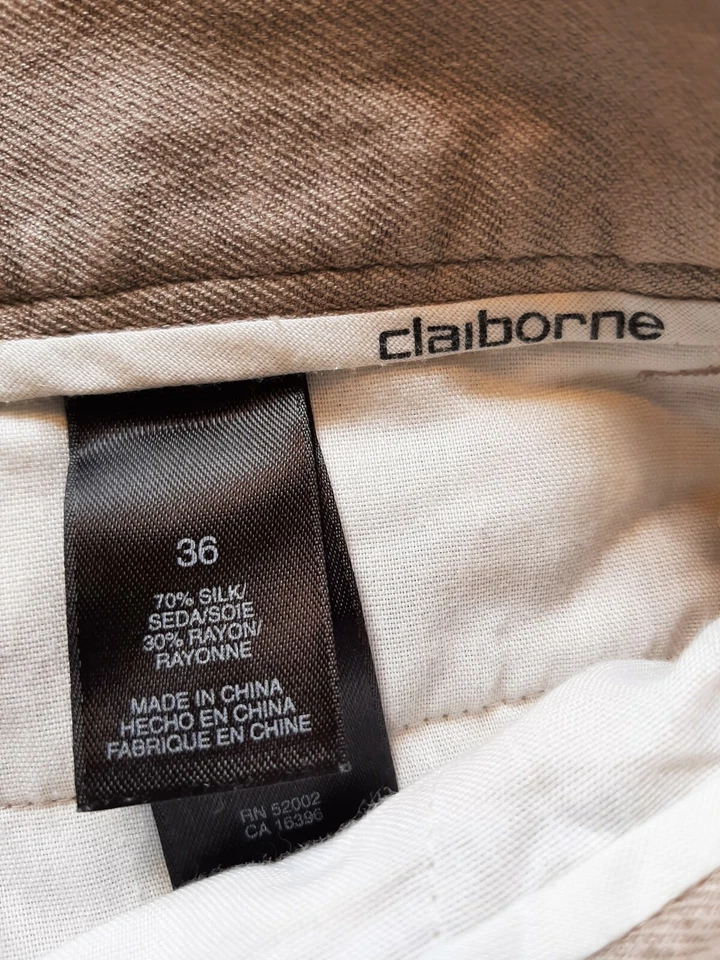 CLAIBORNE Men’s 36 Shorts Golf Dress Casual 100% Silk - Image 3 of 4