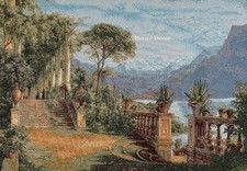 WALL TAPESTRY Lodge at Lake Como by Aagaard MEDITERRANEAN LANDSCAPE ART PICTURE