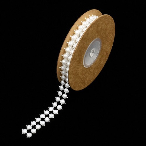3 Roll of 2 Yard Simulation Pearl Hemisphere Bead Ribbon Garland Ribbon Band New - Picture 8 of 11