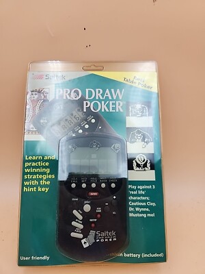 Vintage 90s 1994 Saitek Pro Draw Table Poker Electronic Hand Held Card Game 688