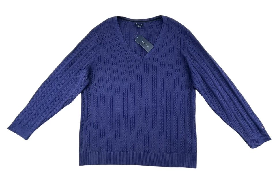 Nuevo con etiquetas Suéter Tommy Hilfiger Mujer 3X Púrpura Cable Tejido Pescadores Foto 2 de 4