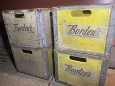 Bordens 60s metal fiberglass milk bottle crate rustic and collectible 6 Crates