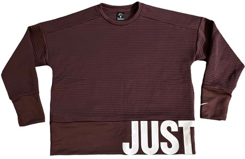 NIKE Dri-Fit Sweatshirt JUST DO IT Size MEDIUM Maroon Pocket Crew Neck Ribbed - Bild 2 von 12