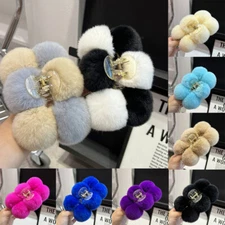 Faux Rabbit Fur Hair Claws Fluffy Furry Hair Clip Barrette Plush Hair Accessory□