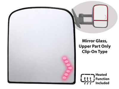 For GM Pickup SUV 2007- 2014 Upper Tow Mirror Glass with Signal