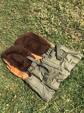 vtg 1951 US Military M-1949 Arctic Mitten alpaca wool leather gloves size small