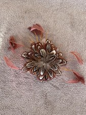 Brand New Rosie Fox Hair Clip Brown Coloured Feather Design Weddings Party Etc