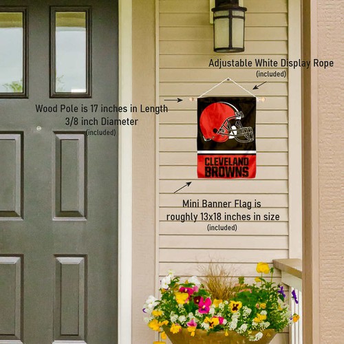 Cleveland Browns Mini Window Banner Hanging with Suction Cup - Picture 3 of 6