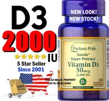 VITAMIN D3 2000 IU ⭐ USA DEALER ⭐ FAST FREE SHIPPING ⭐ TRUSTED BRAND !