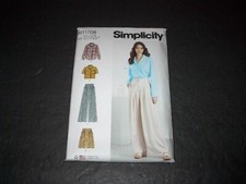 Simplicity Pattern 9715 Misses Chic LS/SS Top, Shorts, Wide Legged Pants 18 26 U