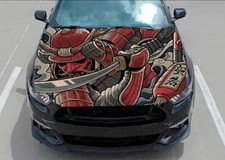 Samurai Oni Mask Car Decal Graphics Vinyl Decal Samurai Hood Wrap Decal Samurai Oni Mask Car Decal Graphics Vinyl Decal Samurai Hood Wrap Decal