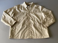 Trussardi Vintage Men's Size 105L Jacket Khaki Logo Windbreaker Golf Long Sleeve