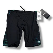 TYR Boys’ Durafast Lite Splice Jammer Swimsuit Atrix Blue/Green Size 22 NWT