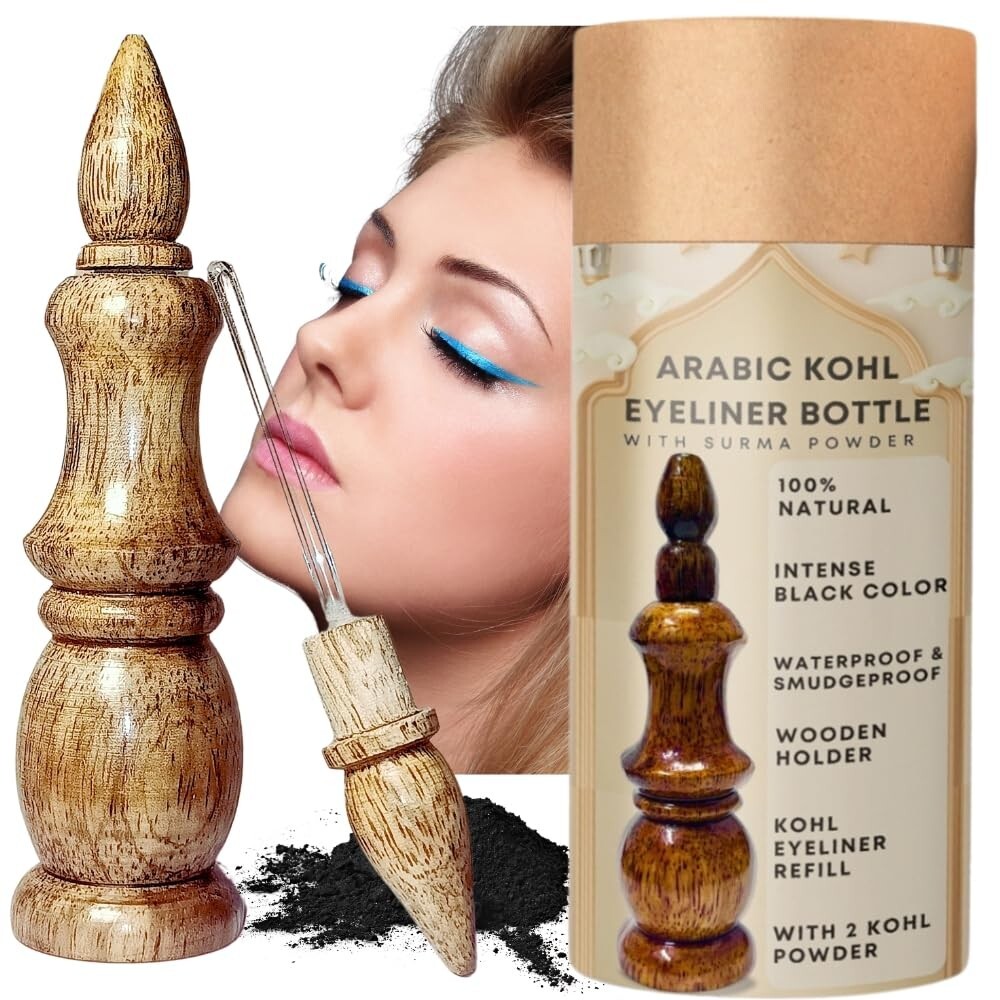 Delineador de ojos 100 % natural en polvo negro egipcio KOHL Kajal Pharaonic - NUEVO CON CAJA