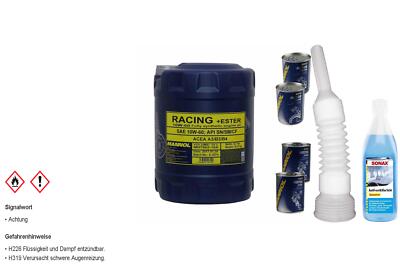 10L MANNOL Motoröl SAE 10W-60 RACING+ESTER inkl. Additiv Auslaufschlauch
