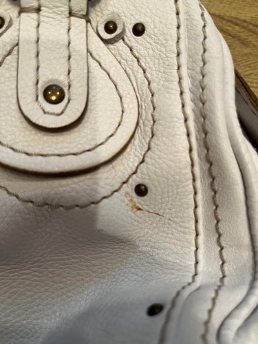 Chloe Paddington weiße Leder Handtasche Schulter von JP Made Italy kultig mit Schlüssel - Bild 12 von 12