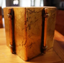 Vintage Hollywood Regency Tissue Box Cover | Gold Gilded | Art Deco Revival