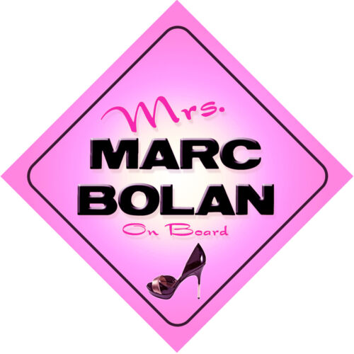 Letrero de coche rosa de la señora Marc Bolan a bordo bebé - Imagen 1 de 1