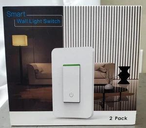 Interrupteur mural intelligent Milfra WiFi Alexa Google Voice KS-602H blanc paquet de 2