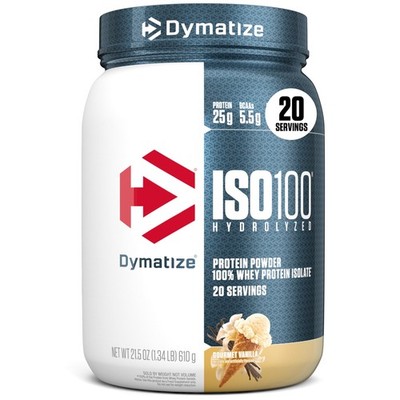Dymatize ISO100 Whey Protein Powder Isolate Gourmet Vanilla 25g BCAAs Less
