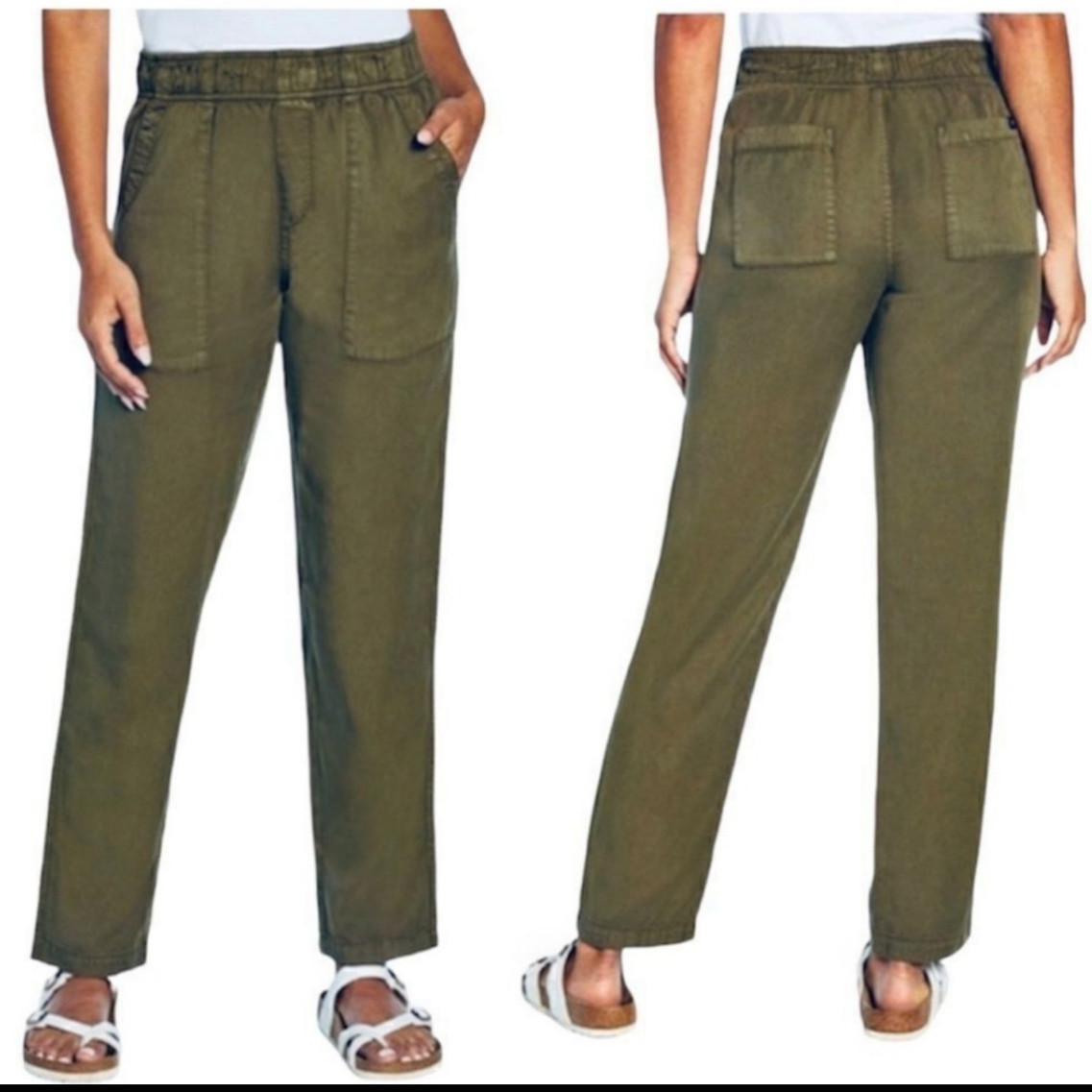 Gap Pull On Tencel Pants Lightweight Stretch Wais… - image 1