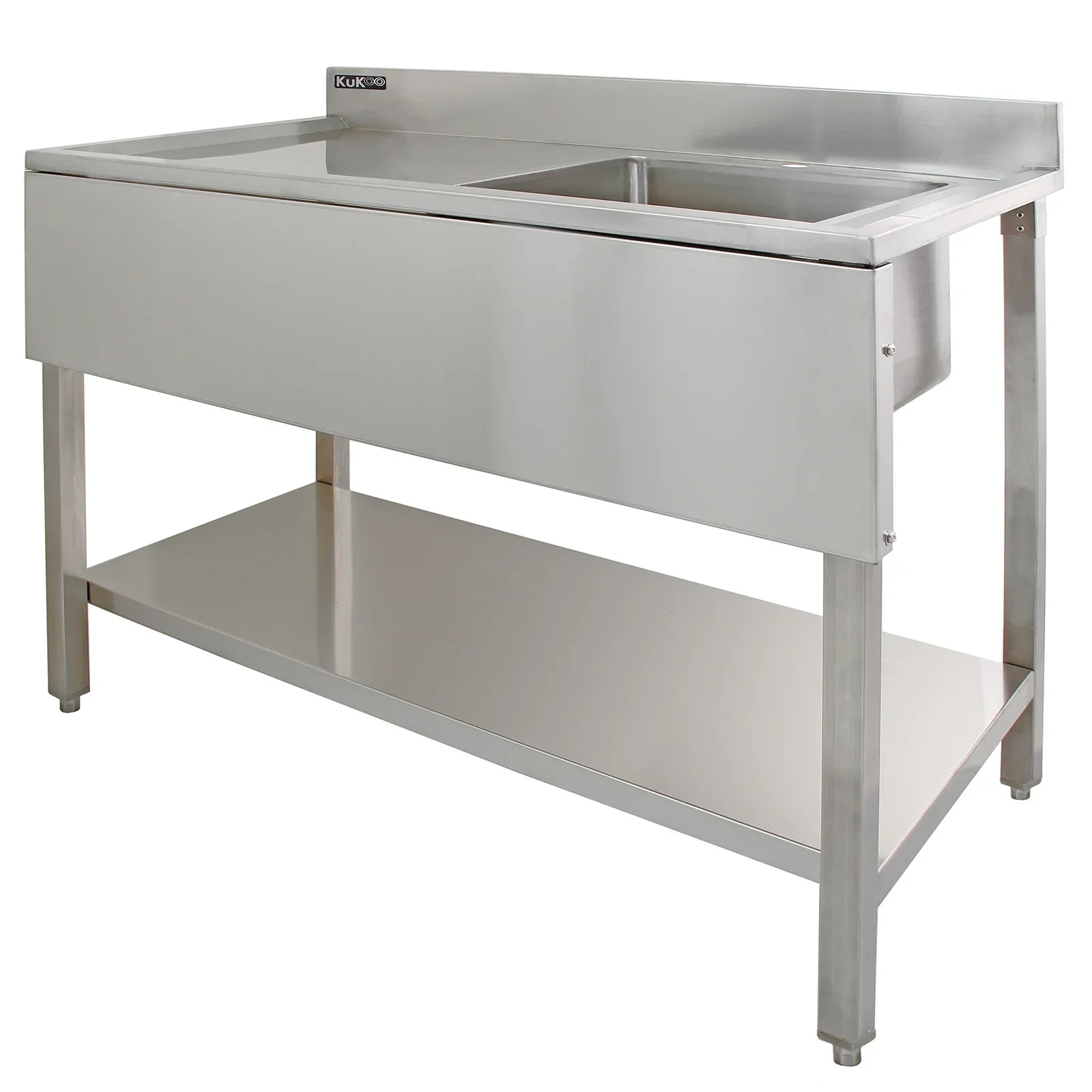 KuKoo Commercial Kitchen Catering Sink, Stainless Steel, Left