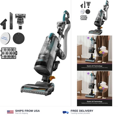 Eureka Upright Vacuum Cleaners for Home, FlexReach Plus, NEU652 | Lift-Away, ...