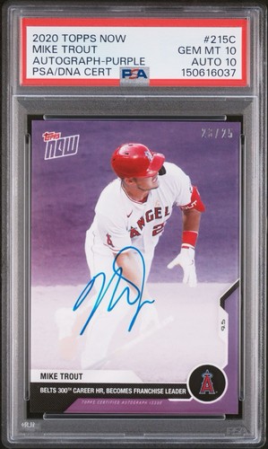 2020 Topps Mike Trout /25 Auto 10 PSA 10