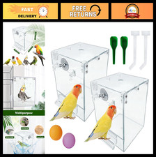 Hanging Bird Bath Box for Cage - 2 Pcs No-Leak Parrot Shower Tub  Water Injecto