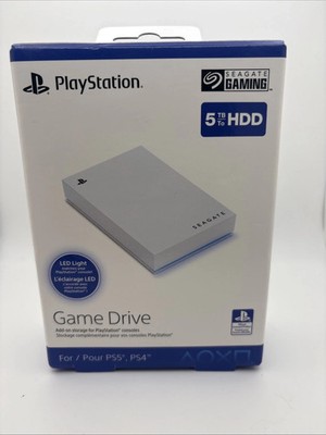 Seagate White 5TB External USB 3.0 Portable Hard Drive For PS4/PS5 | STLV5000301