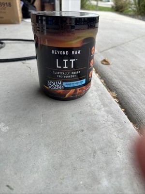 GNC Beyond Raw LIT Pre-Workout 30 serv Powder Jolly Rancher Blue Raspberry 07/27