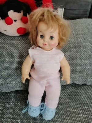 Horsman Doll Puppe 1971 weich helle Augen 37 cm
